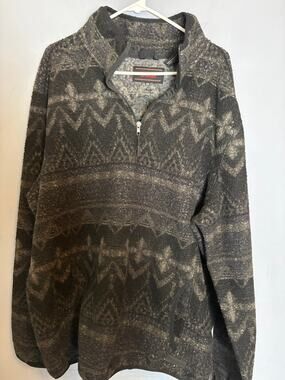 Rock & Roll Denim Gray Aztec Half‑Zip Fleece Pullover Men’s Size 2XL
